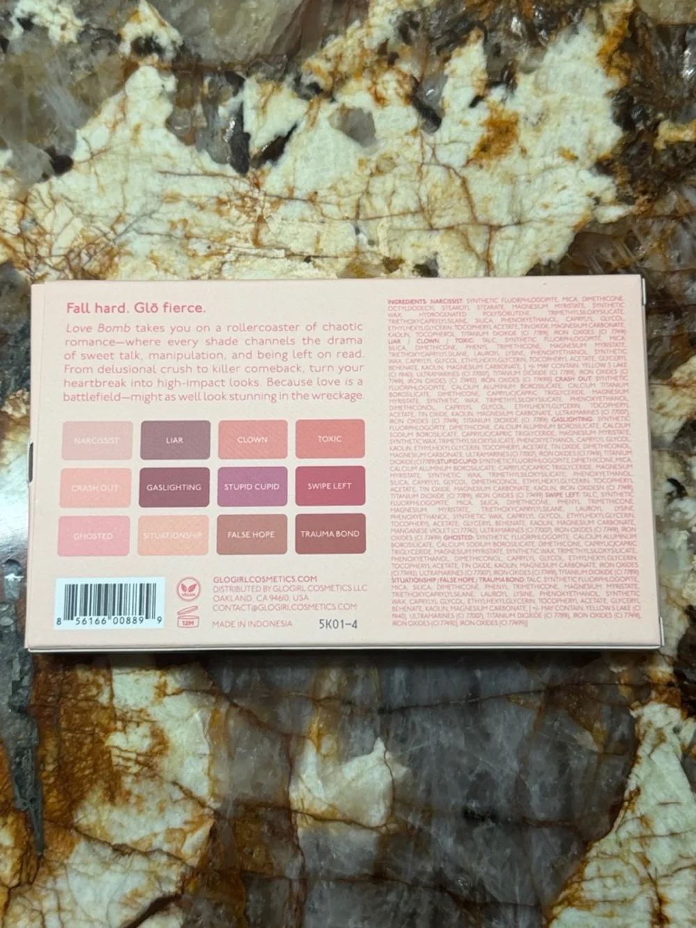 GloGirl Cosmetics Love Bomb Eyeshadow Palette NEW